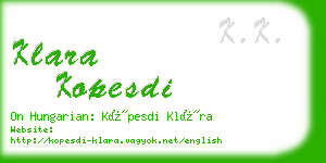 klara kopesdi business card